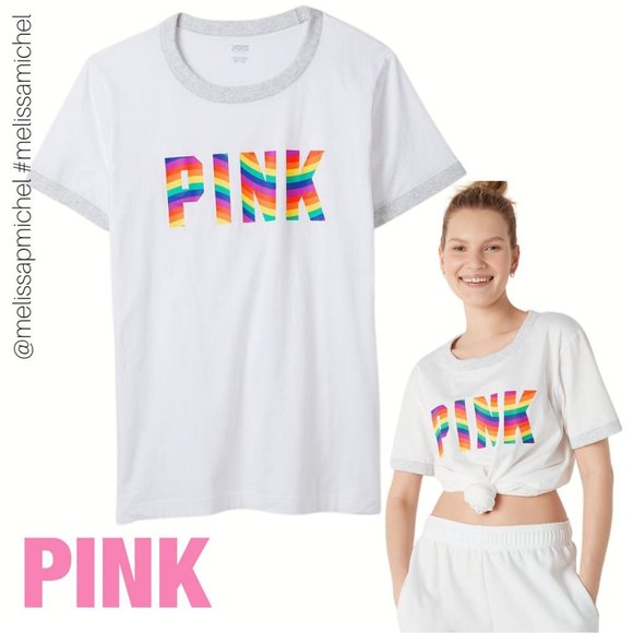 NWT VS PINK Campus Short Sleeve Tee - Picture 2 of 2